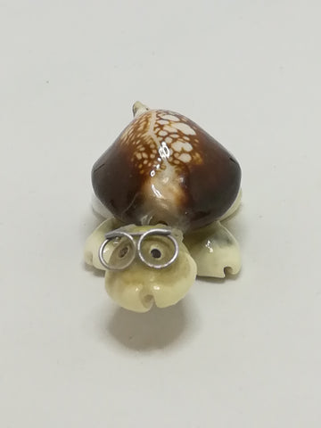 Miniature White & Brown Sea Shells Tortoise Wearing Glasses - Design 1 (Miniature, suitable for printer's tray)
