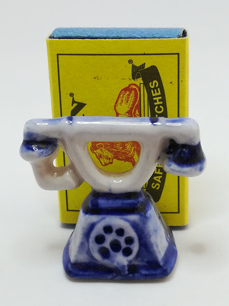 Miniature Ceramic Telephone (Delft Style) (Miniature, suitable for printer's tray)