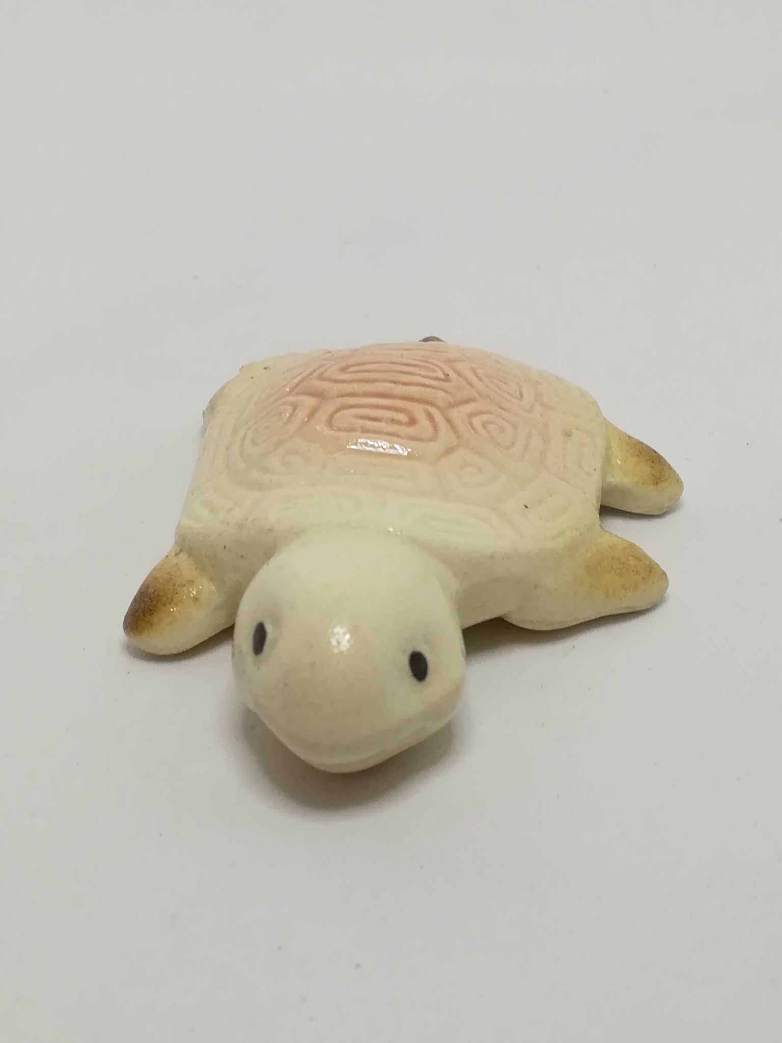 Miniature Cream & Dusty Pink Ceramic Tortoise - Design 1 (Miniature, suitable for printer's tray)