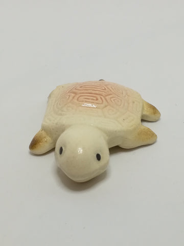 Miniature Cream & Dusty Pink Ceramic Tortoise - Design 1 (Miniature, suitable for printer's tray)
