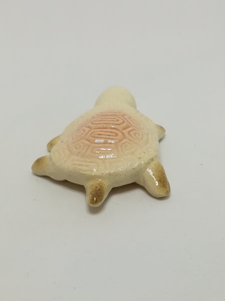Miniature Cream & Dusty Pink Ceramic Tortoise - Design 1 (Miniature, suitable for printer's tray)
