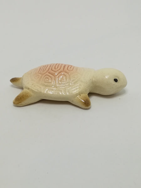 Miniature Cream & Dusty Pink Ceramic Tortoise - Design 1 (Miniature, suitable for printer's tray)