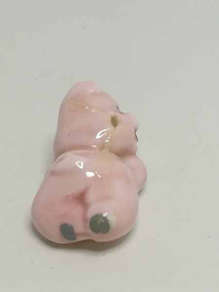 Miniature Ceramic Baby Pink Pig Smiling While Sleeping (Miniature, suitable for printer's tray)