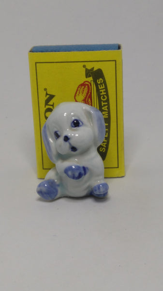 Miniature Ceramic Blue & White Delft Style Puppy (Elesva Holland) (Miniature, suitable for printer's tray)
