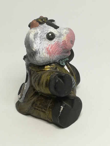 Small Black & White Cow with Pink Nose & Cheeks