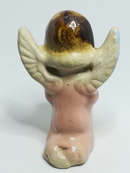 Ceramic Angel Pink with Blue Wings Praying (Miniature, suitable for printer's tray)