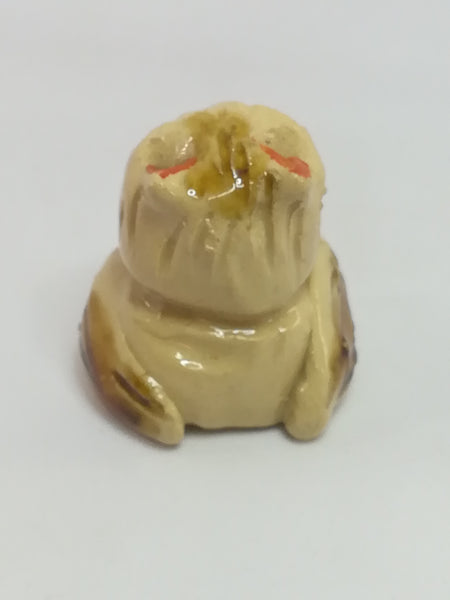 Miniature Ceramic Beige, Brown Owl Black Eyes & Orange Beak (Miniature, suitable for printer's tray)