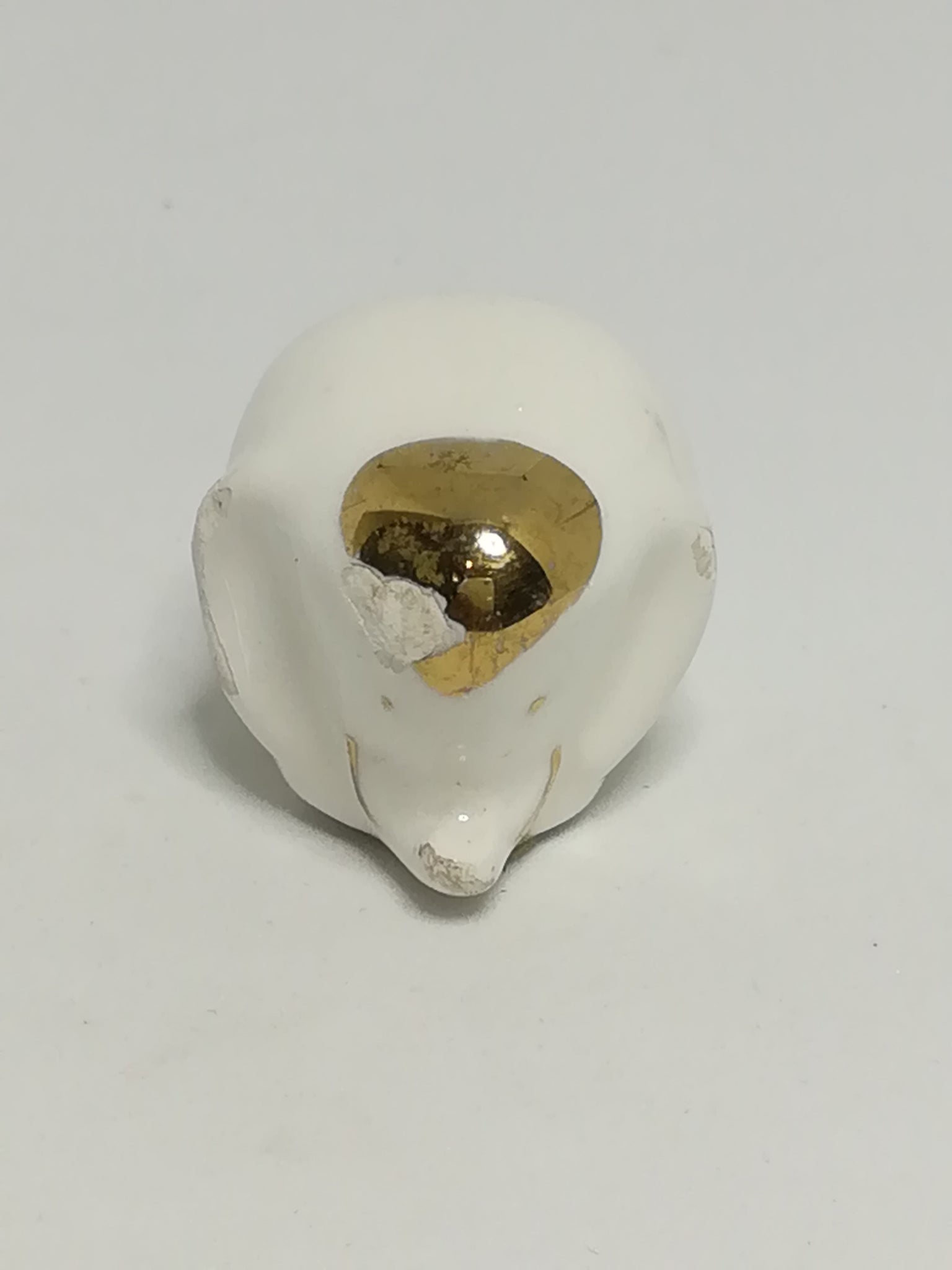 Miniature Ceramic White & Gold Elephant (Miniature, suitable for printer's tray)