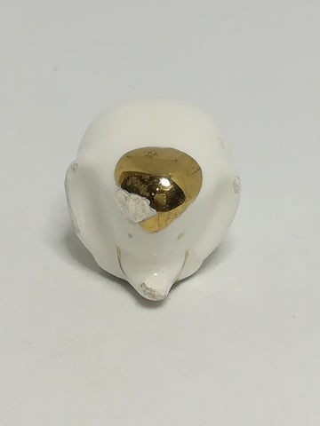 Miniature Ceramic White & Gold Elephant (Miniature, suitable for printer's tray)