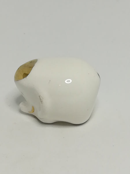 Miniature Ceramic White & Gold Elephant (Miniature, suitable for printer's tray)