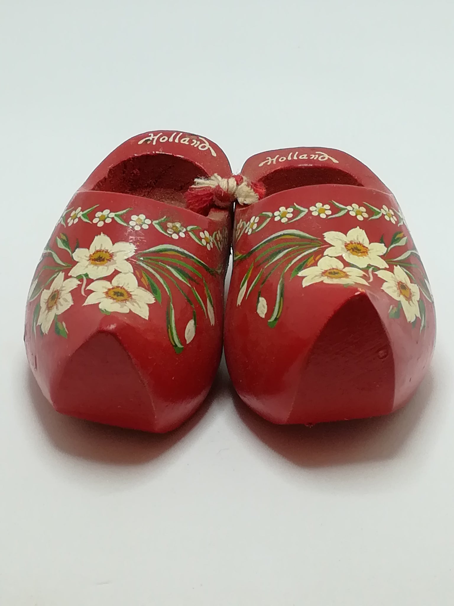 Miniature Wooden Red Clogs Flower Painting (Holland) (Miniature, suitable for printer's tray)