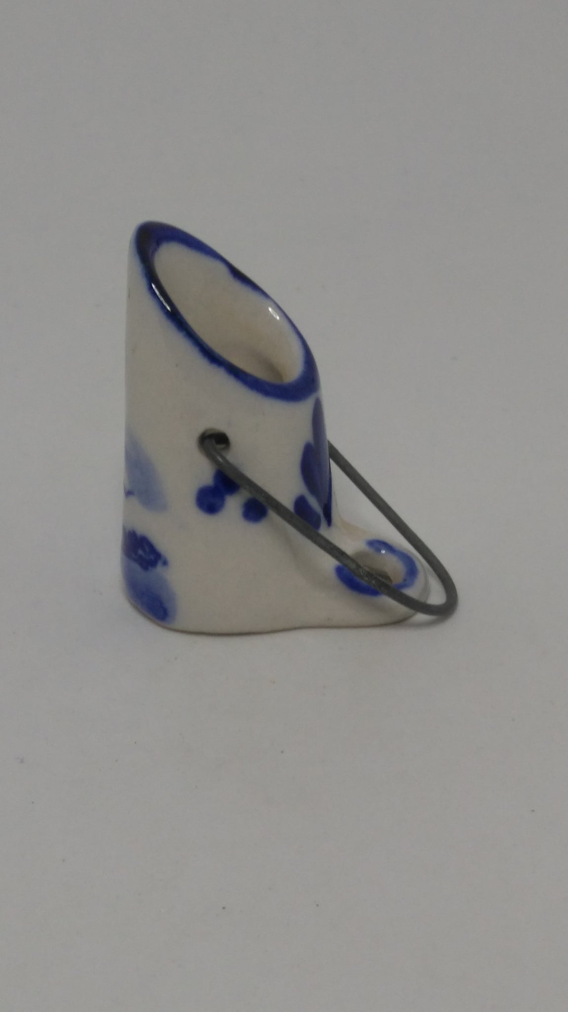 Miniature Ceramic Blue & White Delft Style Milk Bucket (Elesva Holland) (Miniature, suitable for printer's tray)