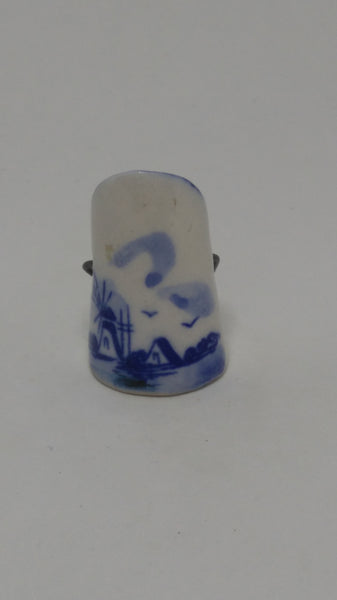 Miniature Ceramic Blue & White Delft Style Milk Bucket (Elesva Holland) (Miniature, suitable for printer's tray)