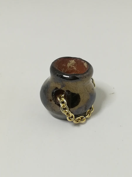 Miniature Metal Pot with Chain (Miniature, suitable for printer's tray)