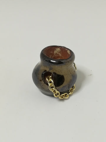 Miniature Metal Pot with Chain (Miniature, suitable for printer's tray)