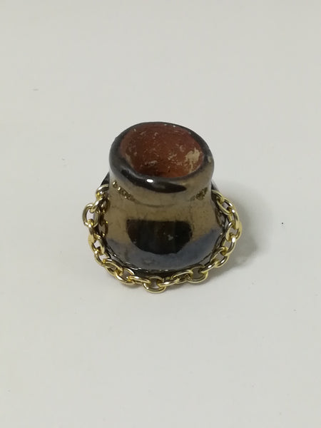 Miniature Metal Pot with Chain (Miniature, suitable for printer's tray)