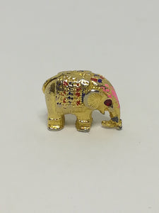 Miniature Brass Indian Decorated Elephant Name/Note Display Holder - Style 1 (Miniature, suitable for printer's tray)