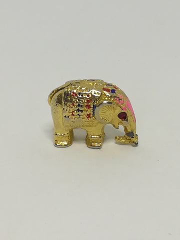 Miniature Brass Indian Decorated Elephant Name/Note Display Holder - Style 1 (Miniature, suitable for printer's tray)