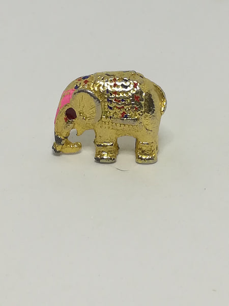 Miniature Brass Indian Decorated Elephant Name/Note Display Holder - Style 1 (Miniature, suitable for printer's tray)