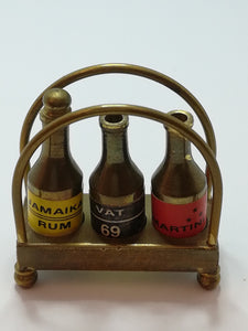 Miniature Brass Alcohol/Bottle Caddy (Miniature, suitable for printer's tray)