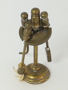Miniature Fireplace Tool Set Brass (Miniature, suitable for printer's tray)
