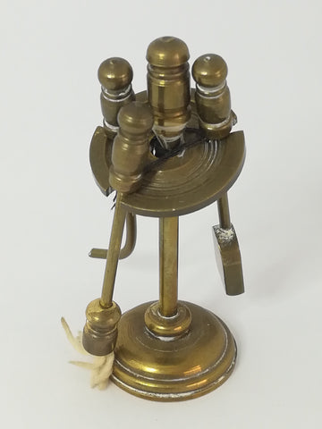 Miniature Fireplace Tool Set Brass (Miniature, suitable for printer's tray)