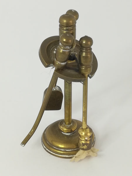 Miniature Fireplace Tool Set Brass (Miniature, suitable for printer's tray)