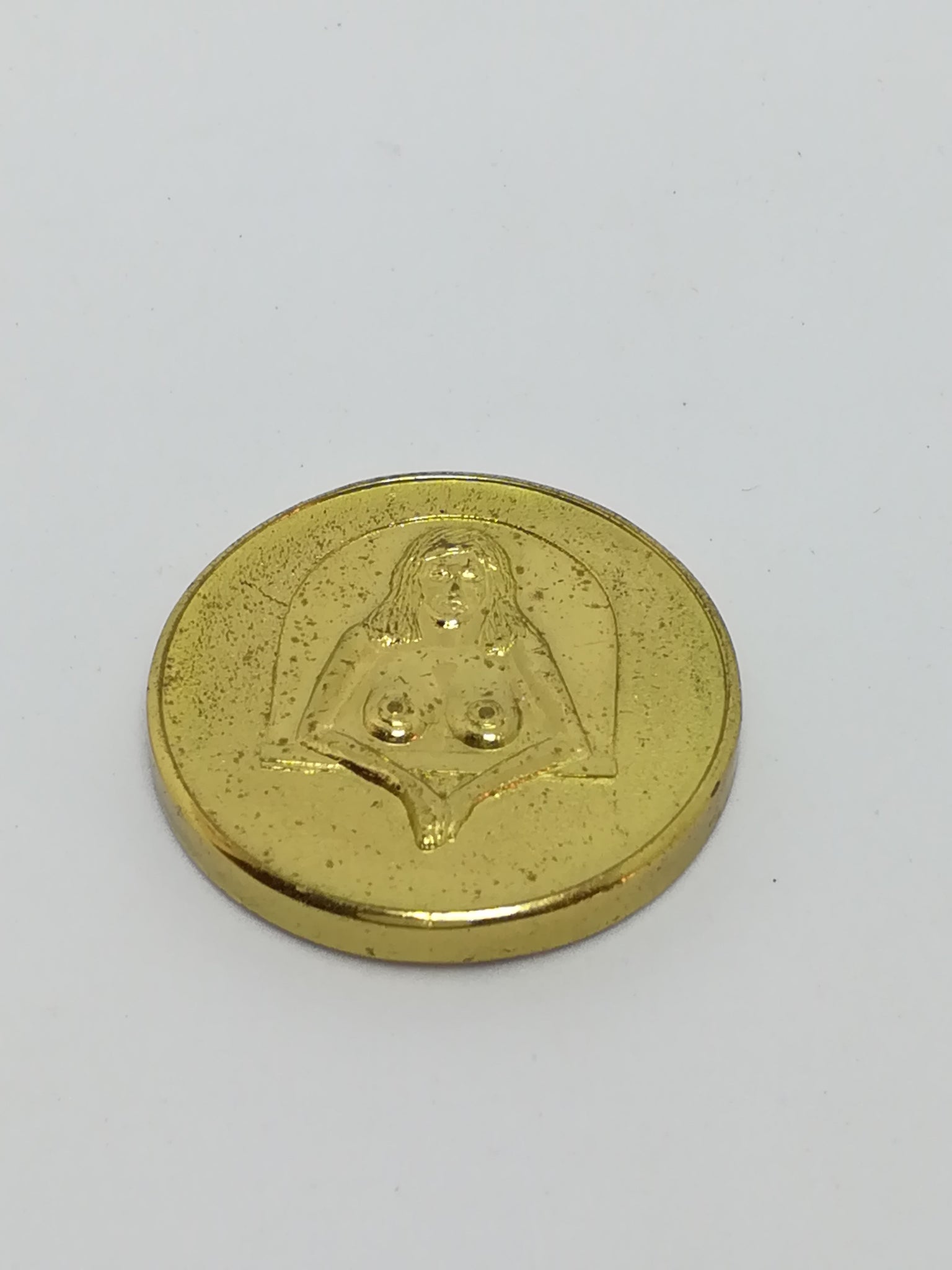 Miniature 'Gold' Painted Coin Woman Engraved (Miniature, suitable for printer's tray)