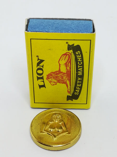 Miniature 'Gold' Painted Coin Woman Engraved (Miniature, suitable for printer's tray)