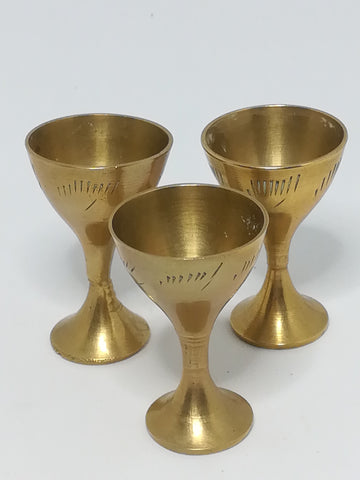 Miniature Brass Cups with Engraving (3 Cups) (Miniature, suitable for printer's tray)
