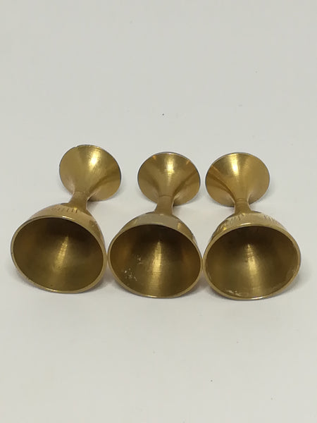 Miniature Brass Cups with Engraving (3 Cups) (Miniature, suitable for printer's tray)