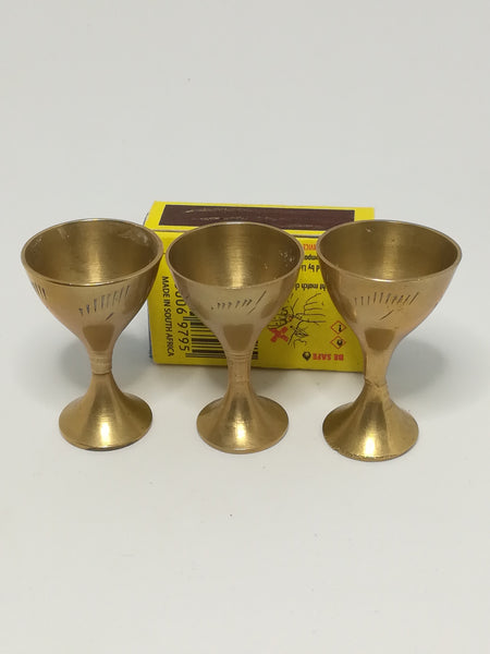 Miniature Brass Cups with Engraving (3 Cups) (Miniature, suitable for printer's tray)
