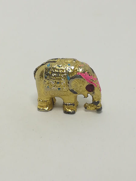 Miniature Brass Indian Decorated Elephant Name/Note Display Holder - Style 2 (Miniature, suitable for printer's tray)