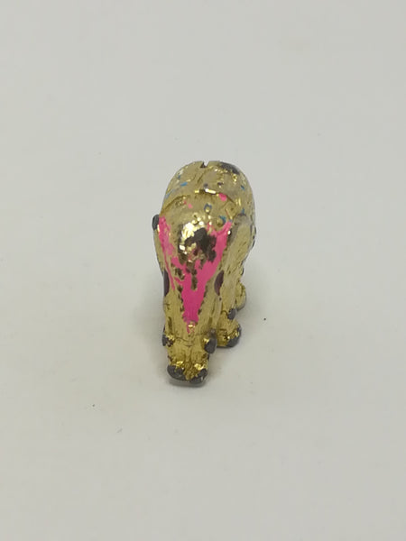 Miniature Brass Indian Decorated Elephant Name/Note Display Holder - Style 2 (Miniature, suitable for printer's tray)