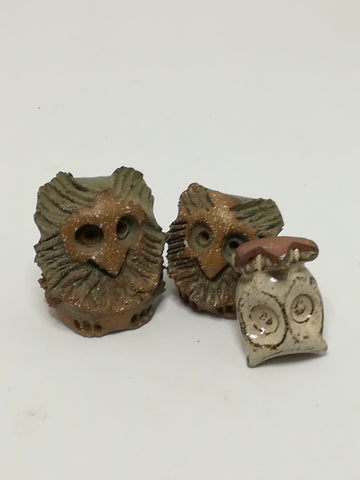Miniature Ceramic Owls Trio (Miniature, suitable for printer's tray)