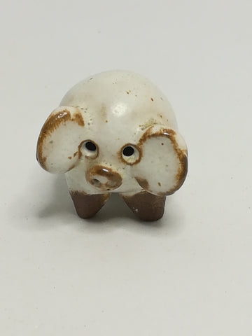 Miniature Ceramic White & Brown Pig (Miniature, suitable for printer's tray)