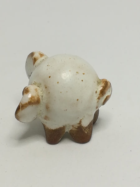Miniature Ceramic White & Brown Pig (Miniature, suitable for printer's tray)