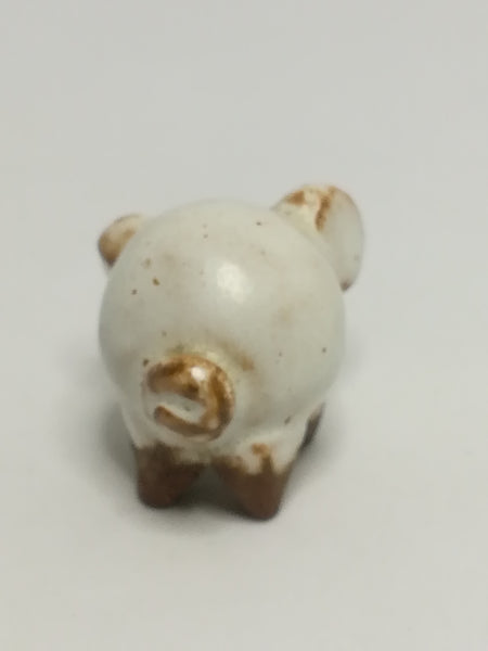 Miniature Ceramic White & Brown Pig (Miniature, suitable for printer's tray)