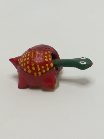 Miniature Wooden Red Black & Yellow with Moveable Neck Tortoise (Miniature, suitable for printer's tray)