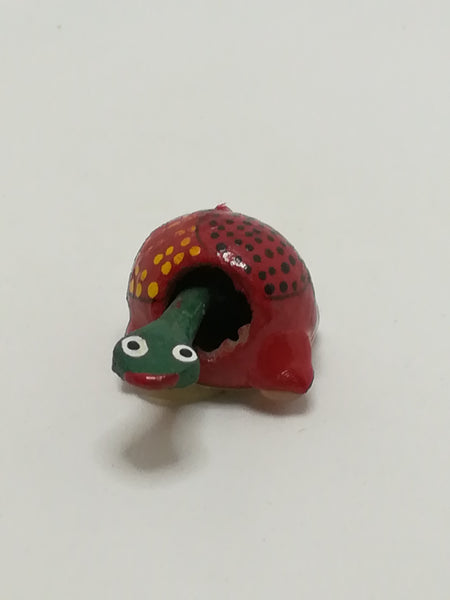 Miniature Wooden Red Black & Yellow with Moveable Neck Tortoise (Miniature, suitable for printer's tray)