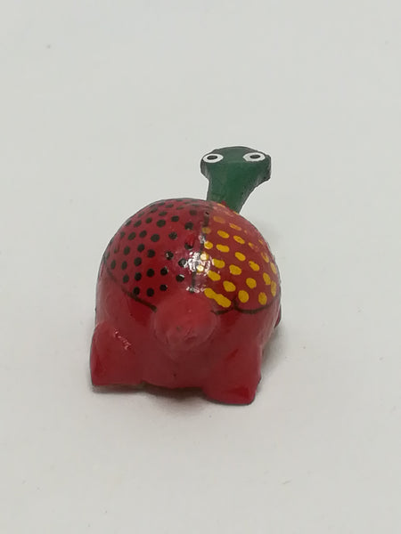 Miniature Wooden Red Black & Yellow with Moveable Neck Tortoise (Miniature, suitable for printer's tray)