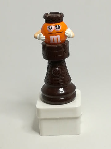 Small Orange, Dark Brown & White M&M