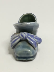 Miniature Vintage Grey & Blue Court Shoe with Bow Detail (Miniature, suitable for printer's tray)