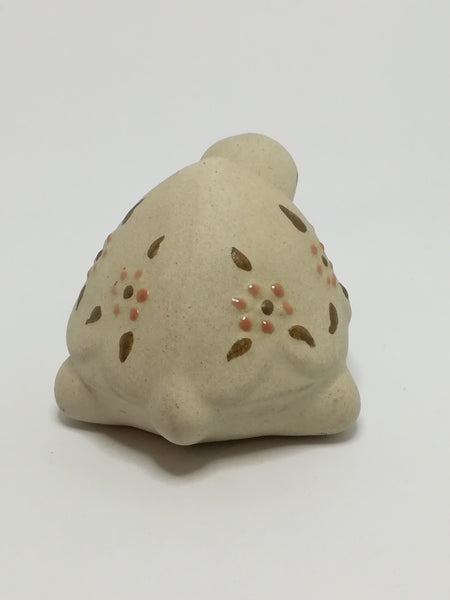 Miniature Plain Grey Clay Tortoise with Enamel Painted Flowers - Design 2 (Miniature, suitable for printer's tray)