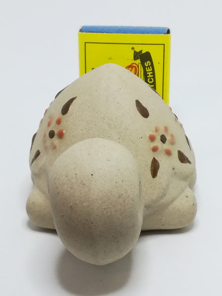 Miniature Plain Grey Clay Tortoise with Enamel Painted Flowers - Design 2 (Miniature, suitable for printer's tray)