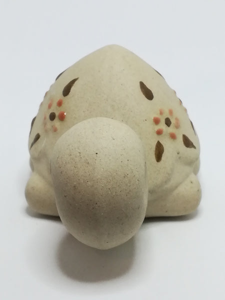 Miniature Plain Grey Clay Tortoise with Enamel Painted Flowers - Design 2 (Miniature, suitable for printer's tray)