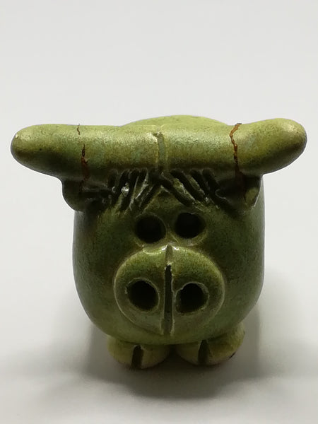 Miniature Ceramic Jade Cow Unique Horns (Miniature, suitable for printer's tray)