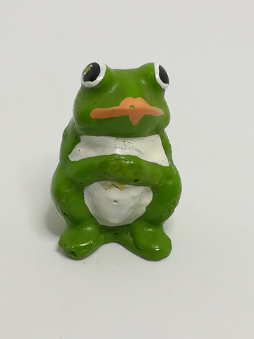 Miniature Ceramic Light Green & White Frog Black Eyes (Miniature, suitable for printer's tray)