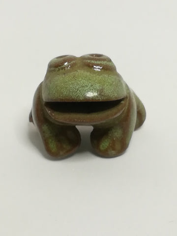Miniature Ceramic Dark Green Frog Huge Smile (Miniature, suitable for printer's tray)