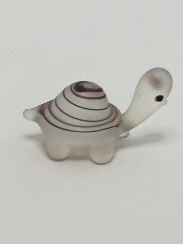 Miniature Frosted Glass/Resin Tortoise with Black Spirals (Miniature, suitable for printer's tray)